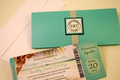 Teal Boarding Pass Invitations